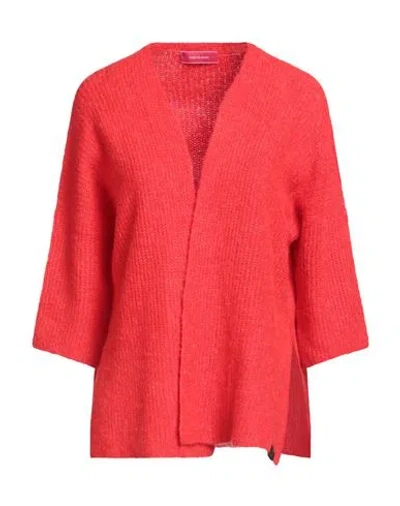 Paseo De Gracia Woman Cardigan Red Size S Acrylic, Polyamide, Wool, Polyester