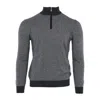 Pashmere Men's Cashmere Half Zip Mock In Anthracite & Light Grey