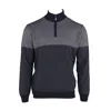 Pashmere Men's Pure Cashmere Angled Half Zip Sweater In Carbon In Grey