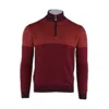 Pashmere Men's Pure Cashmere Angled Half Zip Sweater In Lava In Black