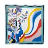 Pashmisy Women's Blue / White Blue Powder Serene Bloomy Flower Silk Scarf In Blue/white