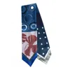 Pashmisy Women's Blue / White Midnight Bloom Silk Scarf In Navy & Sage