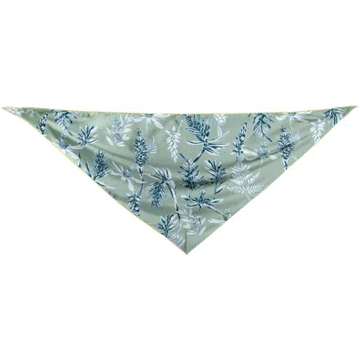 Pashmisy Women's Green / White Botanical Symphony Silk Bandana In Sage In Green/white