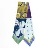 Pashmisy Women's Green / Yellow / Orange Abstract Bloom Skinny Silk Scarf In Mustard & Purple