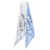 Pashmisy Women's Grey / Silver / White Botanical Elegance Long Silk Scarf In Grey And Ivory In Grey/silver/white