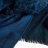 Pashmisy Women's Jacquard Royal Blue Wrapping Shawl - Cashmere In Blue
