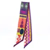 Pashmisy Women's Pink / Purple / Yellow Vivid Abstract Long Silk Scarf In Burgundy