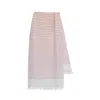 Pashmisy Women's White / Pink / Purple Fuchsia Silk-linen Stripy Shawl In White/pink/purple