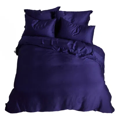 Pasithea Sleep Blue Australian King / Uk Super King / Bamboo Lyocell Sheet Set - Indigo