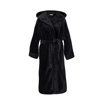 Pasithea Sleep Men's Organic Cotton Hooded Robe - In Black