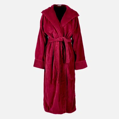 Pasithea Sleep Red Organic Cotton Hooded Robe - Women's Chilli