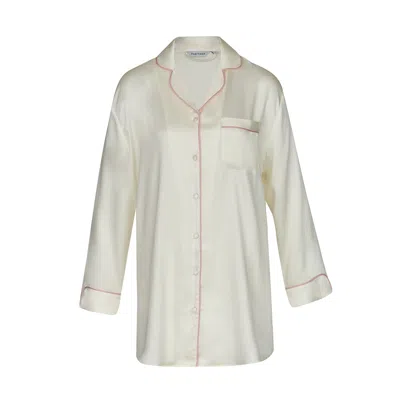 Pasithea Sleep Women's Silky Bamboo Sleep Shirt In White