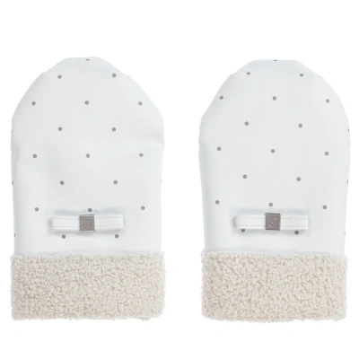Pasito A Pasito Babies'  Blue & Grey Stroller Mittens In White