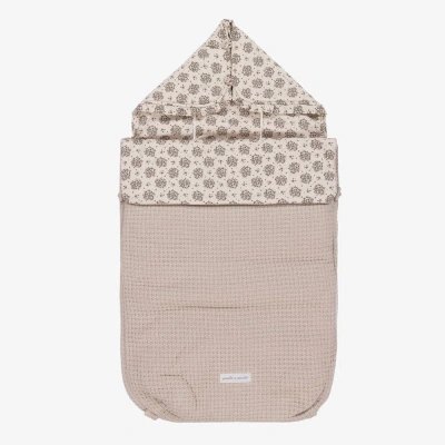 Pasito A Pasito Grey & Beige Floral Baby Nest (77cm) In Brown