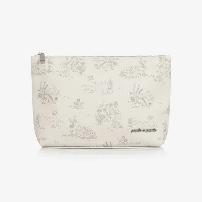 Pasito A Pasito Ivory Forest Animal Wash Bag (32cm) In White