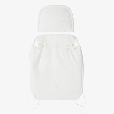 Pasito A Pasito Babies'  Ivory Reversible Pram Cover Set (65cm) In White