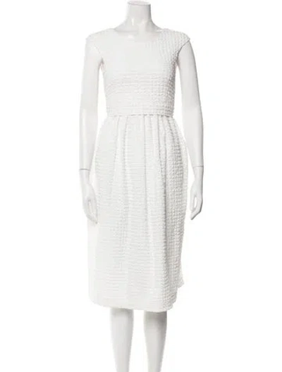 Pre-owned Paskal Crew Neck Knee-length Dress W/ Tags In White