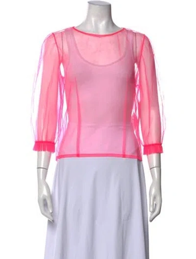 Pre-owned Paskal Crew Neck Long Sleeve Top In Pink