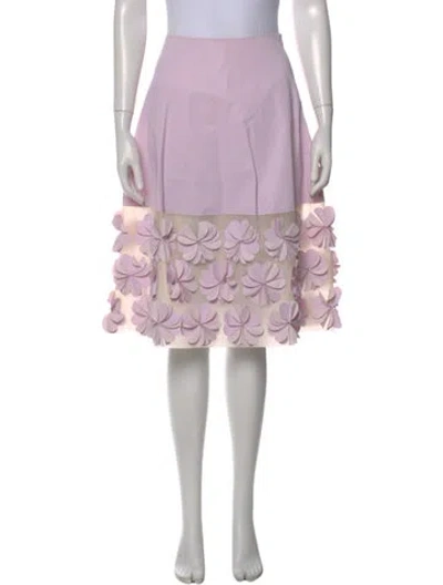 Pre-owned Paskal Floral Print Knee-length Skirt In Purple
