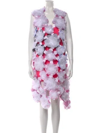Pre-owned Paskal Floral Print Midi Length Dress W/ Tags In Pink