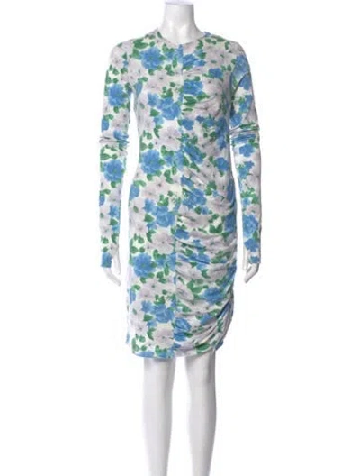 Pre-owned Paskal Floral Print Mini Dress In Neutral