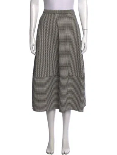 Pre-owned Paskal Houndstooth Print Midi Length Skirt In Multicolor