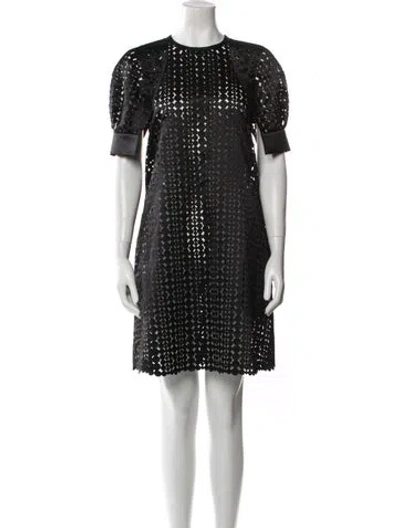 Pre-owned Paskal Lace Pattern Knee-length Dress In Black