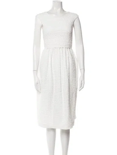 Pre-owned Paskal Patterned Knee-length Dress W/ Tags In White