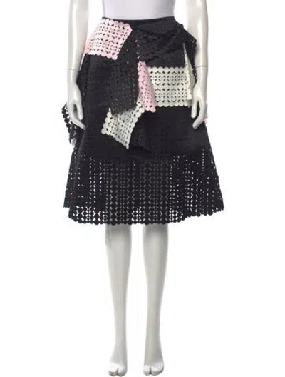 Pre-owned Paskal Patterned Midi Length Skirt In Black