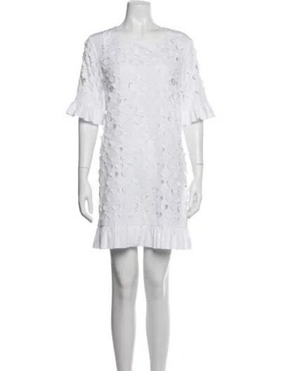 Pre-owned Paskal Patterned Mini Dress In White