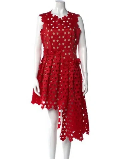 Pre-owned Paskal Polka Dot Print Mini Dress In Red