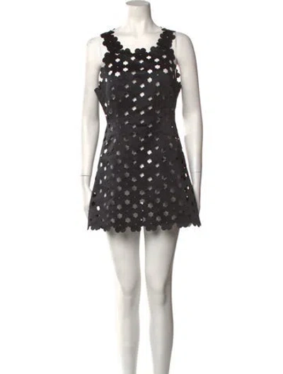 Pre-owned Paskal Scoop Neck Mini Dress In Black