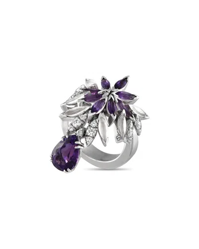 PASQUALE BRUNI PASQUALE BRUNI 18K 0.45 CT. TW. DIAMOND & AMETHYST RING
