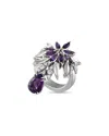 Pasquale Bruni 18k White Gold 0.45ct Diamond And Amethyst Ring Pb08-050225 In Metallic