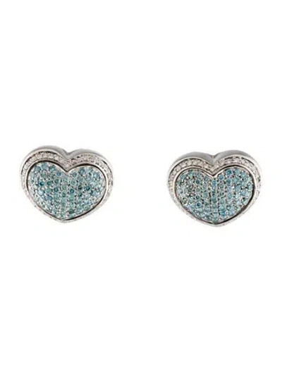 Pre-owned Pasquale Bruni 18k 1.21ctw Diamond Heart Earclip Earrings In Multi