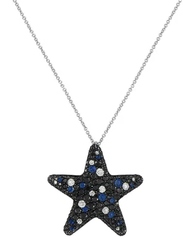 Pasquale Bruni 18k 2.66 Ct. Tw. Diamond & Sapphire Necklace In Black