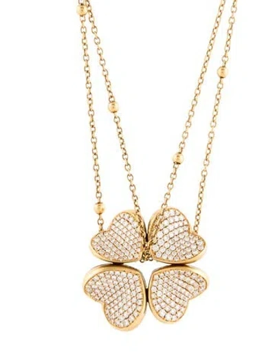 Pre-owned Pasquale Bruni 18k 2.93ctw Diamond 4love Pendant Necklace, 31.5" In Multi