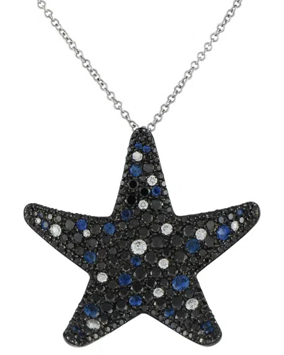 Pasquale Bruni 18k 3.74 Ct. Tw. Diamond & Sapphire Necklace In Black