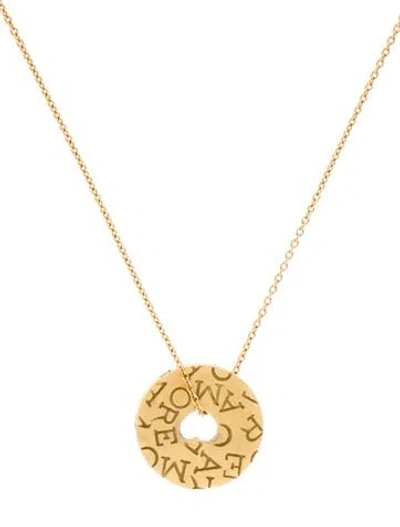 Pre-owned Pasquale Bruni 18k Diamond 'amore' Disc Pendant Necklace, 16" In Multi