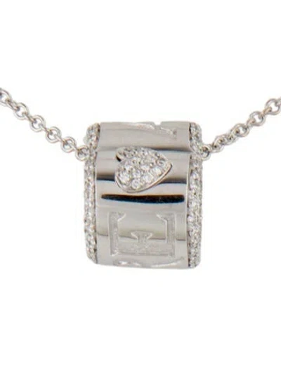 Pre-owned Pasquale Bruni 18k Diamond Amore Heart Pendant Necklace, 16.5" In Multi