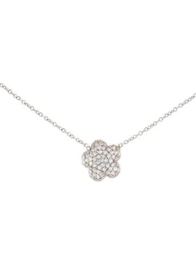 Pre-owned Pasquale Bruni 18k Diamond Flower Pendant Necklace, 16.5" In Multi