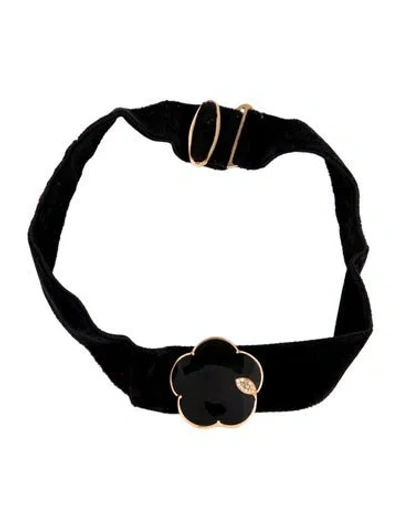 Pre-owned Pasquale Bruni 18k Diamond Velvet Choker, 7.25" In Black