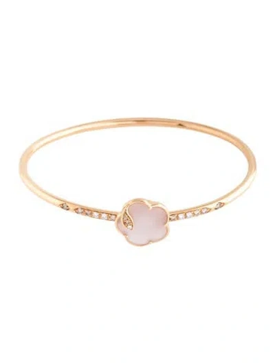 Pre-owned Pasquale Bruni 18k Moonstone & Diamond Petit Joli Bangle Bracelet, 6.25" In Multicolor