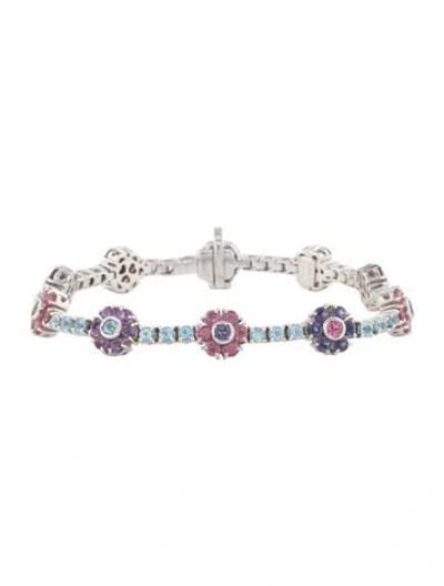 Pre-owned Pasquale Bruni 18k Multistone Flower Station Bracelet