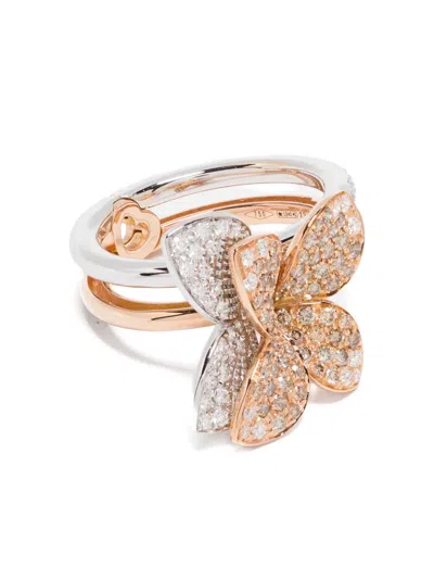 Pasquale Bruni 18k玫瑰金 Petit Garden Libellule 白金钻石戒指 In Silver