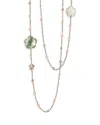 Pasquale Bruni 18k Rose Gold Bon Ton Prasiolite, White Quartz & Diamond Dolce Vita Sautoir Necklace, 40.5 In Green/rose Gold