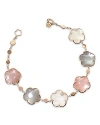 Pasquale Bruni 18k Rose Gold Bouquet Lunaire Multicolor Moonstone & Diamond Flower Link Bracelet In Multi/rose Gold