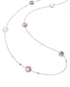 Pasquale Bruni 18k Rose Gold Bouquet Lunaire Multicolor Moonstone & Diamond Flower Polished Disc Statement Necklace In Rose Gold