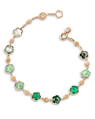 Pasquale Bruni 18k Rose Gold Figlia Dei Fiori Multi Stone & Diamond Accent Flower Link Bracelet