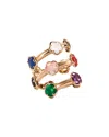 Pasquale Bruni 18k Rose Gold Figlia Dei Fiori Multi Stone Flower Ring In Gold